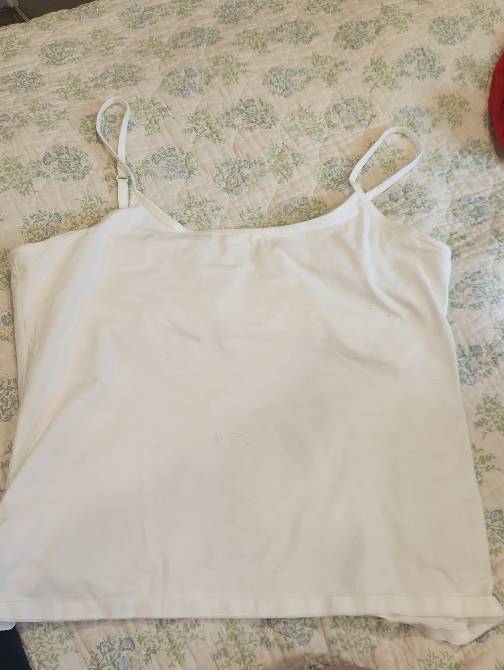 Hanes White Adjustable-Strap Camisole